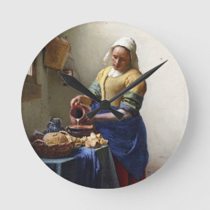 The Milkmaid, c.1658-60 (oil on canvas) Runde Wanduhr
