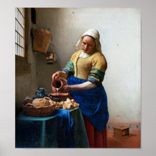 The Milkmaid, Johannes Vermeer, 1657-1658 Poster