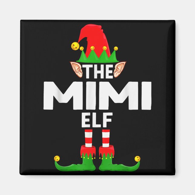 The Mimi Elf Family Christmas Pajama Party  Magnet (Vorne)