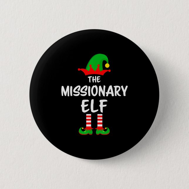 The Missionary Elf Matching Family Christmas  Button (Vorderseite)