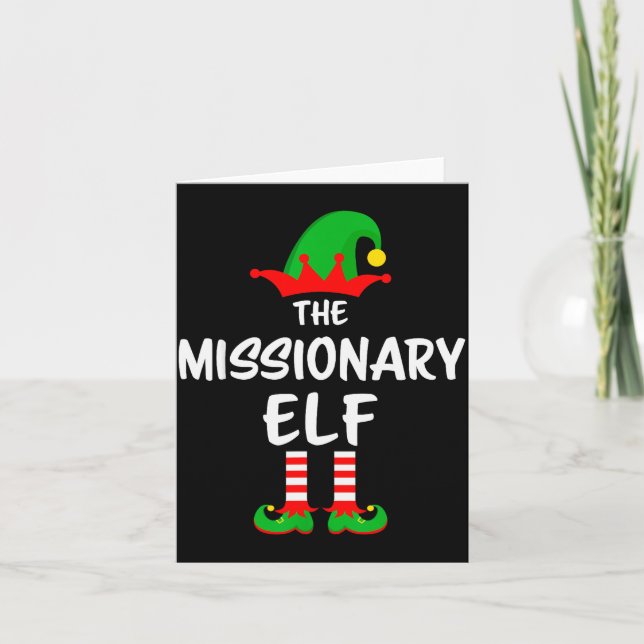 The Missionary Elf Matching Family Christmas  Karte (Vorderseite)