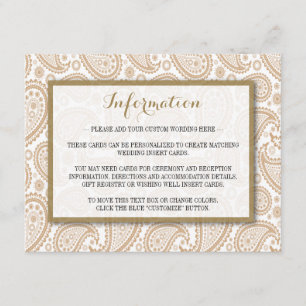 The Modern Paisley Wedding Collection - Brown Begleitkarte