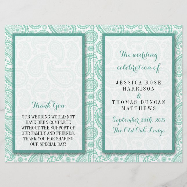 The Modern Paisley Wedding Collection - Green (Vorderseite)