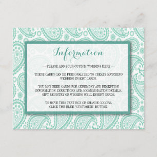 The Modern Paisley Wedding Collection - Green Begleitkarte