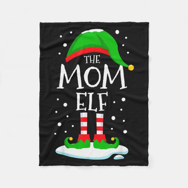 The Mom Elf Christmas Family Matching Xmas Mommy G Fleecedecke (Vorderseite)