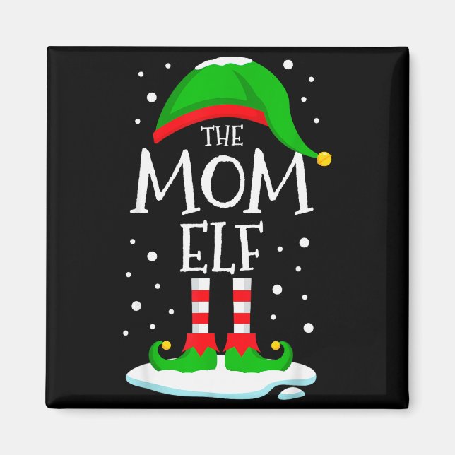 The Mom Elf Christmas Family Matching Xmas Mommy G Magnet (Vorne)