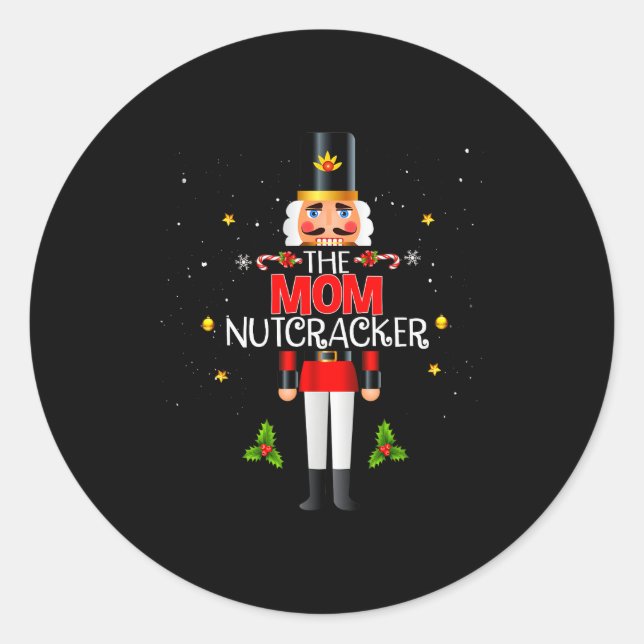 The Mom Nutcracker Group Matching Family Christmas Runder Aufkleber (Vorderseite)