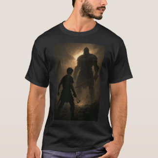 The Moment Before the Strike David vs Goliath retr T-Shirt