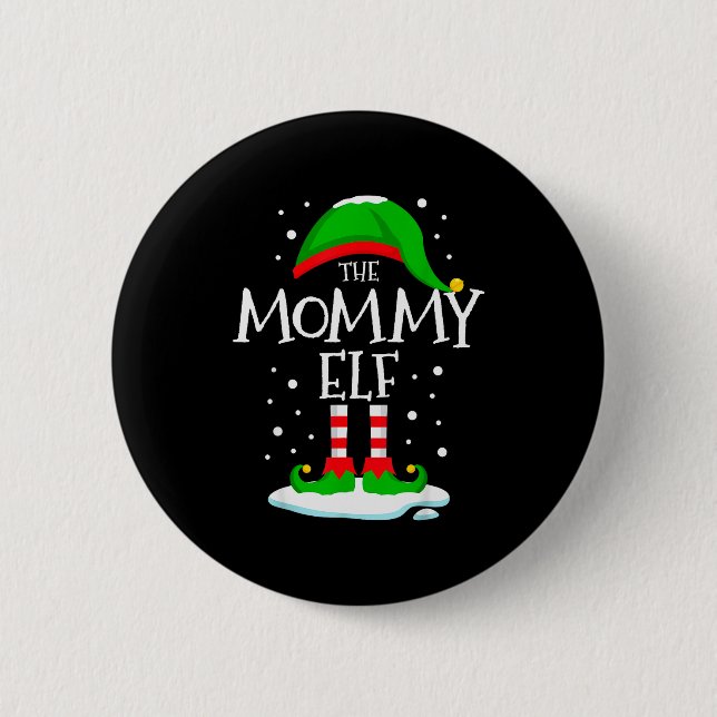 The Mommy Elf Christmas Family Matching Xmas Mom G Button (Vorderseite)