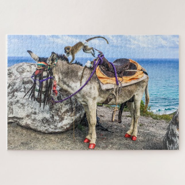 The Monkey on the Donkey - Only in st. Kitts Puzzle (Horizontal)