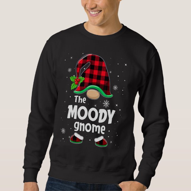 The Moody Gnome Buffalo Plaid Christmas Matching F Sweatshirt (Vorderseite)