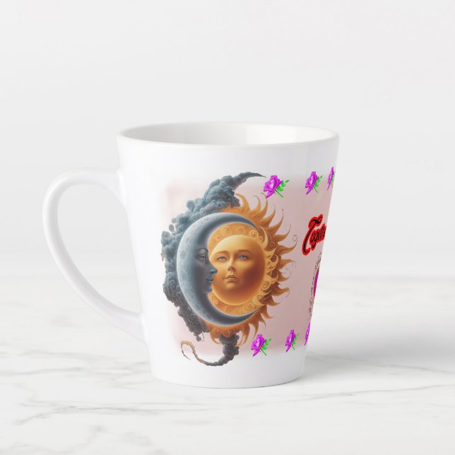 The Moon and the Sun's on a Ceramic Coffee Milchtasse (Links)