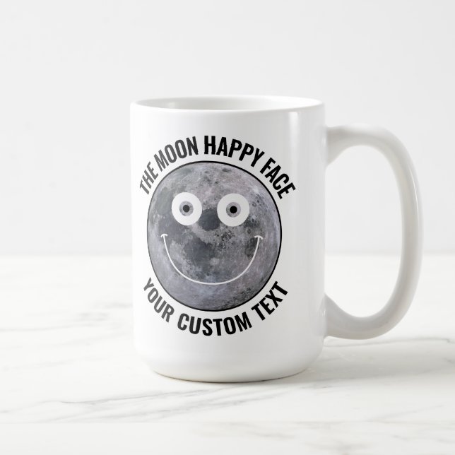 The Moon Happy Face Personalized Custom Large Mug Kaffeetasse (Rechts)