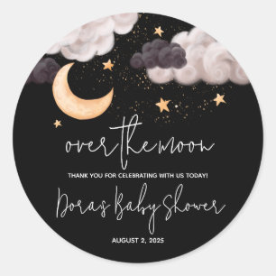 The Moon Nighttime Sky Baby Shower Vielen Dank Runder Aufkleber