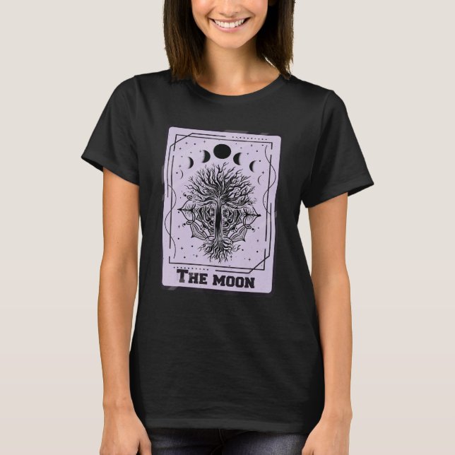 The Moon Tarot Card Mystical Cards  Occult T-Shirt (Vorderseite)