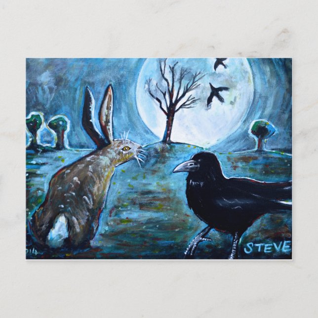 The moon, the hare and the crow postkarte (Vorderseite)