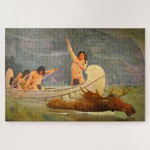 The Moose Chase George de Forest Brush 1888 Puzzle