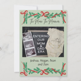 The More The Merrier Baby Announcement Christmas C Feiertagskarte