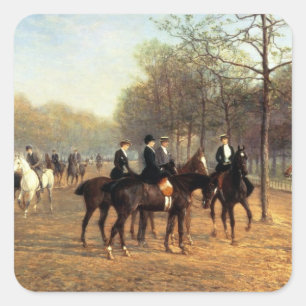 The Morning Ride, Rotten Row, Hyde Park, 1894 (Öl Quadratischer Aufkleber