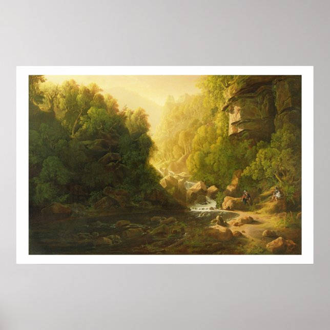 The Mountain Torrent, c.1820-30 (Öl auf Leinwand) Poster (Vorne)