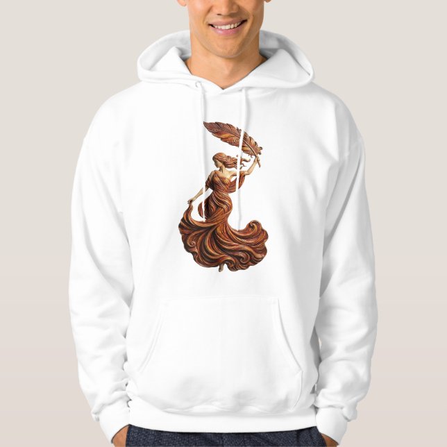 "The Muse of Fluidity" – Artistic Feather Goddess  Hoodie (Vorderseite)