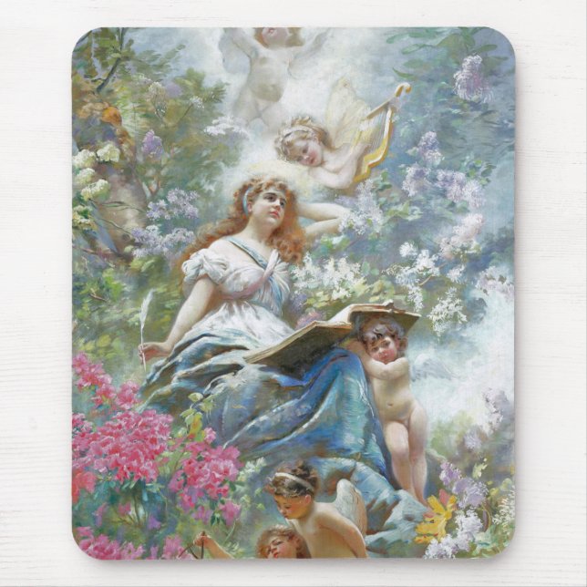 The Muse of Poesie (von Konstantin Makovsky) Mousepad (Vorne)