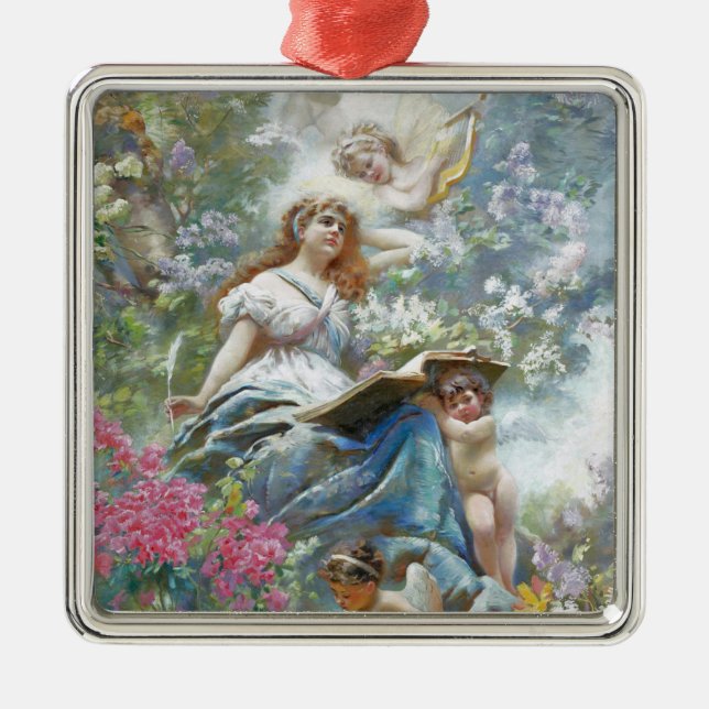 The Muse of Poesie (von Konstantin Makovsky) Ornament Aus Metall (Vorne)