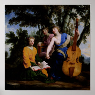 The Muses Melpomene, Erato and Polymnia, 1652-55 Poster