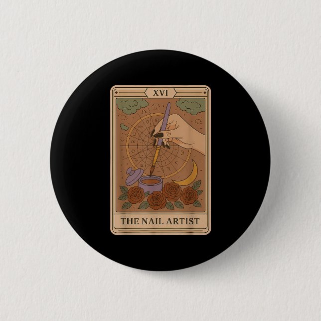 The Nail Artist Tarot Card Mystical Nail Tech Zodi Button (Vorderseite)