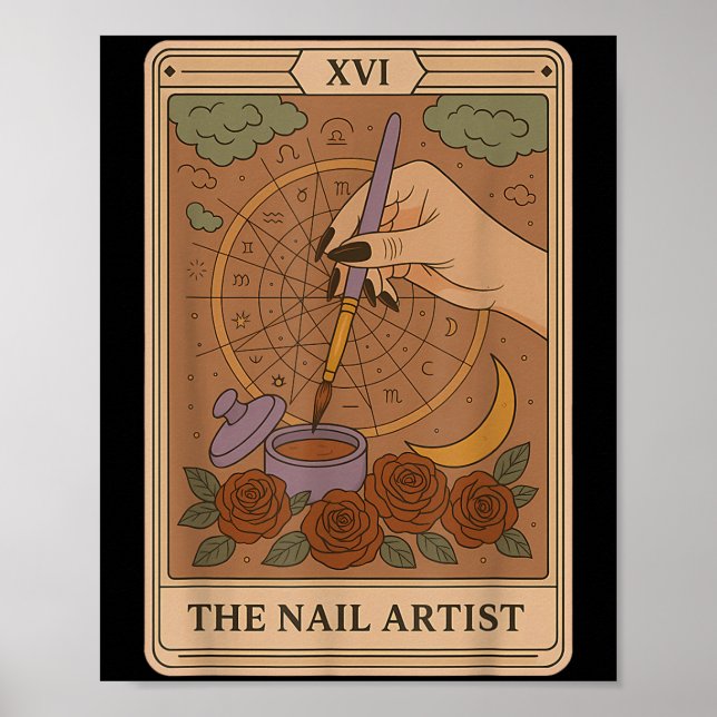 The Nail Artist Tarot Card Mystical Nail Tech Zodi Poster (Vorne)