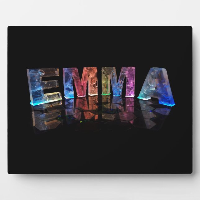 The Name Emma in 3D Lights Fotoplatte (Vorderseite)