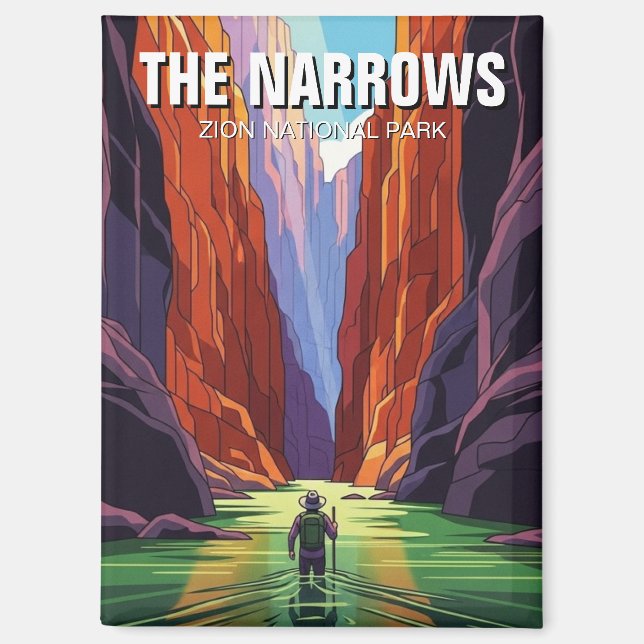 The Narrows in Zion National Park Utah Magnet (Vorderseite)