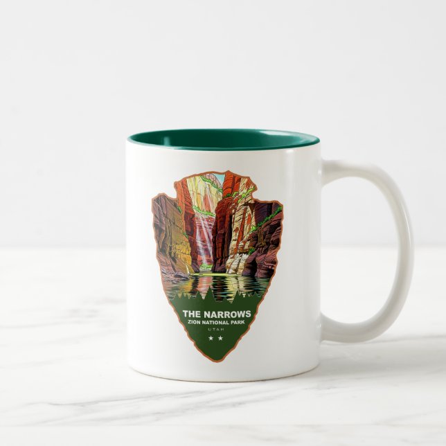 The Narrows Zion National Park Arrowhead Zweifarbige Tasse (Rechts)