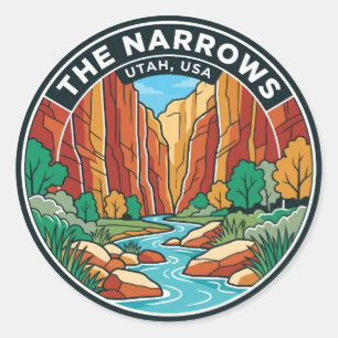 The Narrows, Zion-Nationalpark USA Runder Aufkleber
