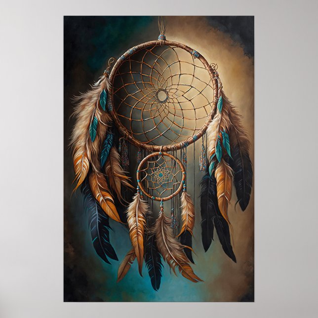 The Native American Dreamcatcher Art Print Poster (Vorne)