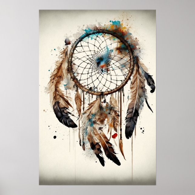 The Native American Dreamcatcher Art Print Poster (Vorne)