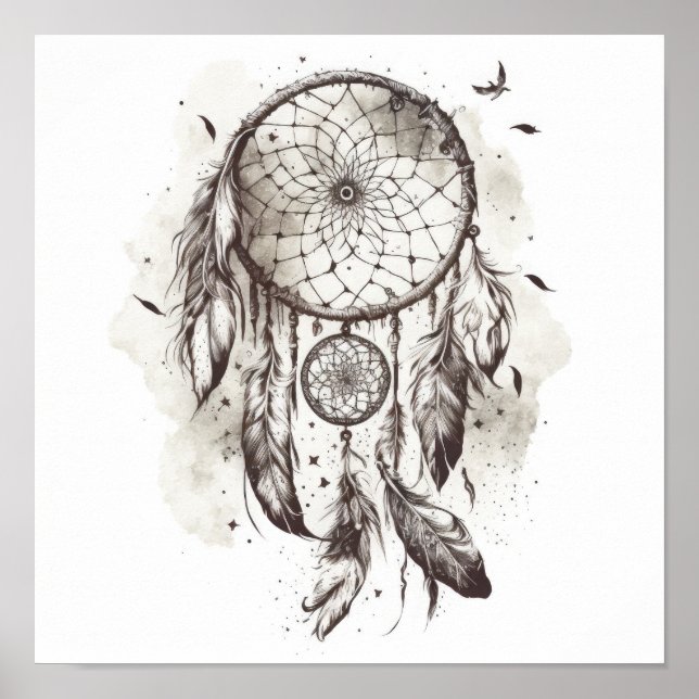 The Native American Dreamcatcher Art Print Poster (Vorne)