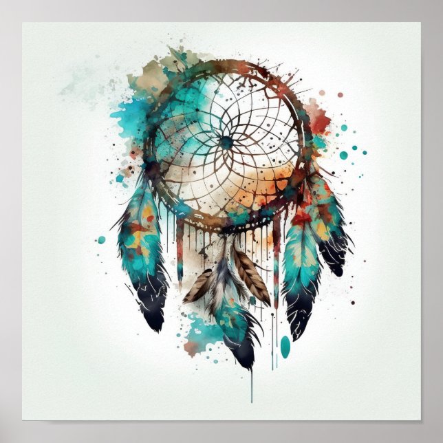 The Native American Dreamcatcher Art Print Poster (Vorne)