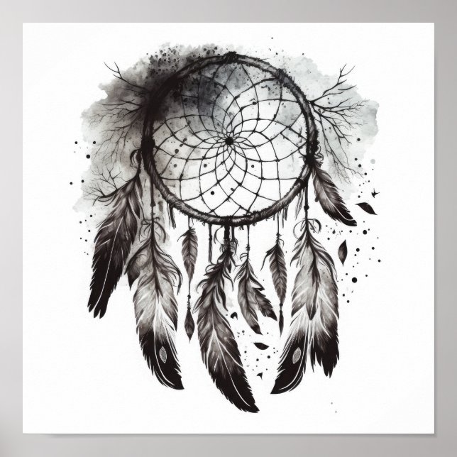 The Native American Dreamcatcher Art Print Poster (Vorne)