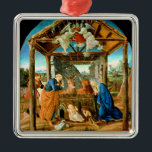 The Nativity, famous painting by Sandro Botticelli Ornament Aus Metall<br><div class="desc">The Nativity,  famous painting by Sandro Botticelli,  the birth of Christ.</div>