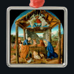 The Nativity, famous painting by Sandro Botticelli Ornament Aus Metall<br><div class="desc">The Nativity,  famous painting by Sandro Botticelli,  the birth of Christ.</div>