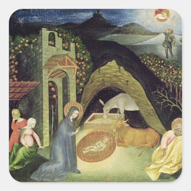 The Nativity Quadratischer Aufkleber (Vorderseite)