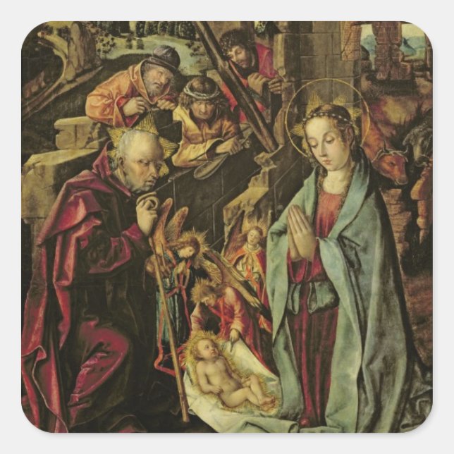 The Nativity Quadratischer Aufkleber (Vorderseite)