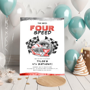 The Need FOUR Speed Little Racer 4. Geburtstag Einladung