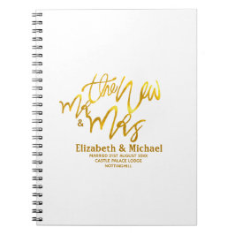 The New Mr and Mrs (Name, Datum, Ort) Gold Notizblock