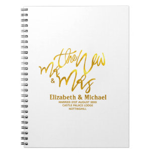 The New Mr and Mrs (Name, Datum, Ort) Gold Notizblock
