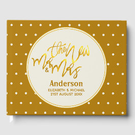 The New Mr. and Mrs (Name, Datum) Wedding Gold Dec Gästebuch