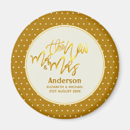 The New Mr. and Mrs (Name, Datum) Wedding Gold Dec Magnet