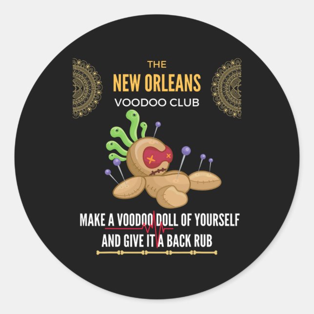 The New Orleans Voodoo Club - Crazy, Insane  Runder Aufkleber (Vorderseite)