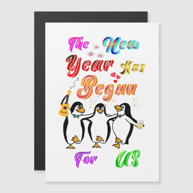 The New Year Has Begun For Us Magnetkarte (Vorne/Hinten)